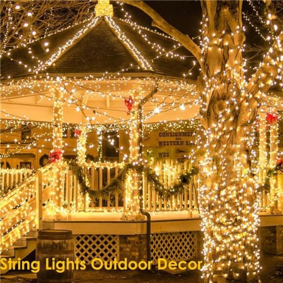 2-Pack 66FT 200 LED Christmas Lights - Extendable, Waterproof Green Wire - Picture 5 of 7